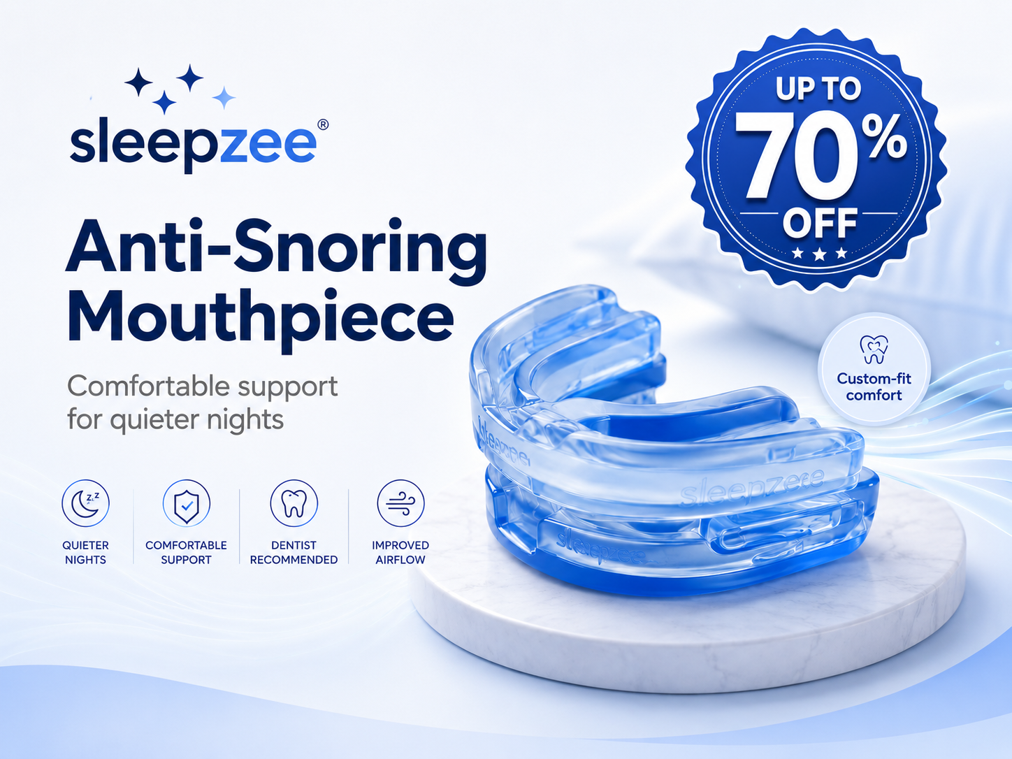 SleepZee anti-snoring mouthpiece product offer